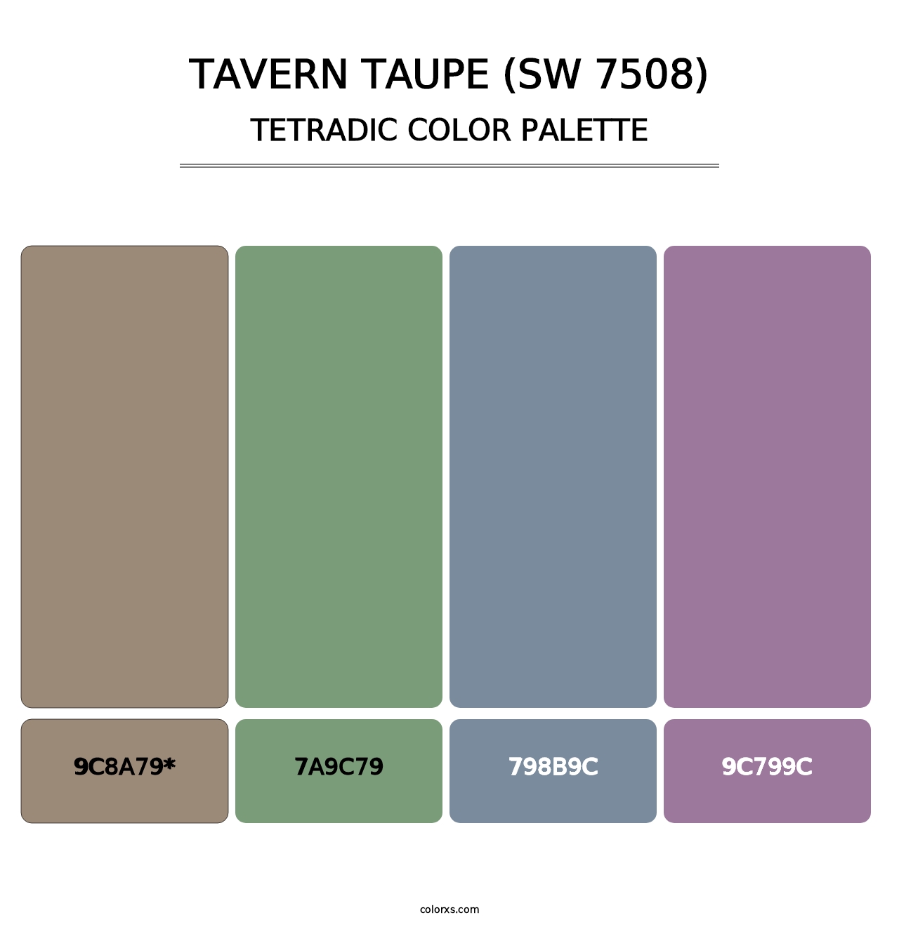 Tavern Taupe (SW 7508) - Tetradic Color Palette