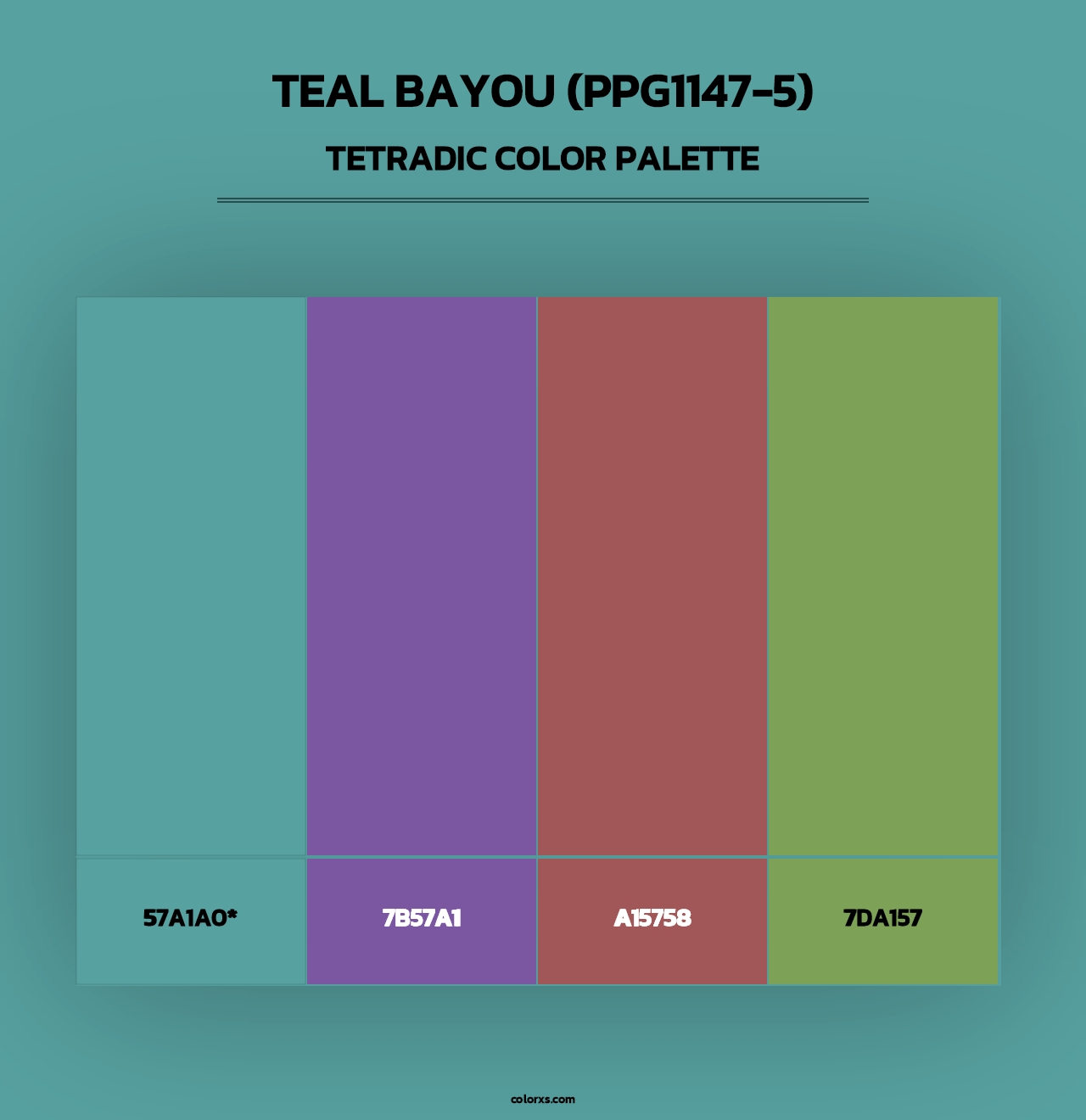 Teal Bayou (PPG1147-5) - Tetradic Color Palette