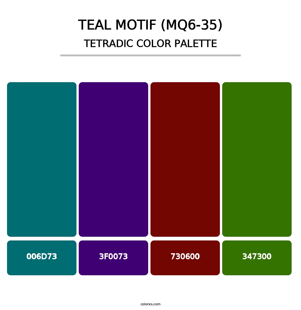 Teal Motif (MQ6-35) - Tetradic Color Palette