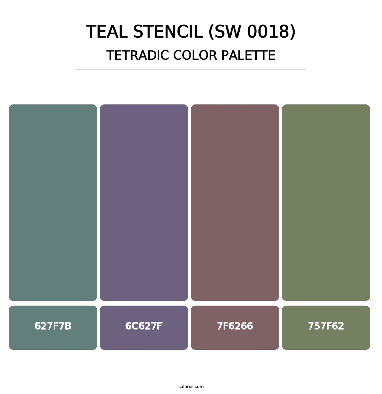 Teal Stencil (SW 0018) - Tetradic Color Palette