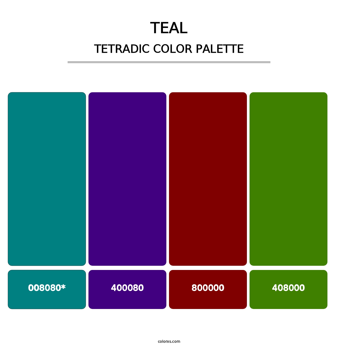 Teal - Tetradic Color Palette