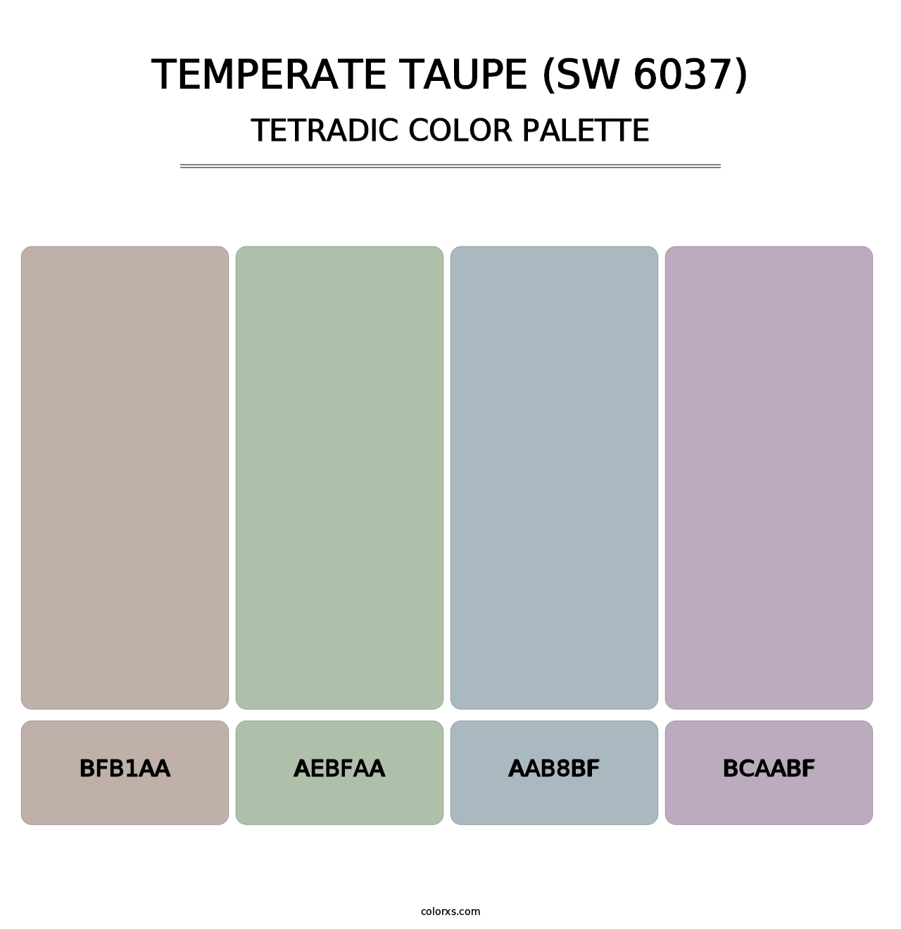 Temperate Taupe (SW 6037) - Tetradic Color Palette