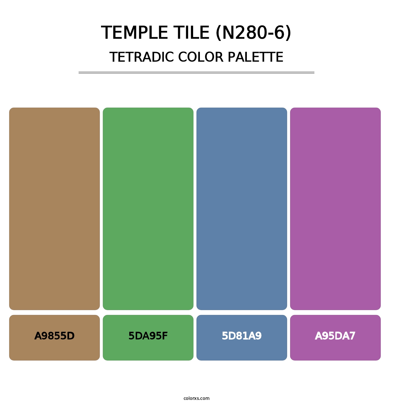 Temple Tile (N280-6) - Tetradic Color Palette