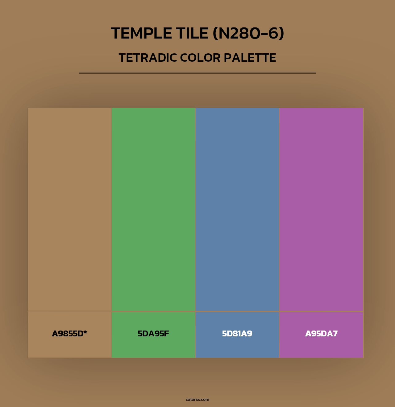 Temple Tile (N280-6) - Tetradic Color Palette