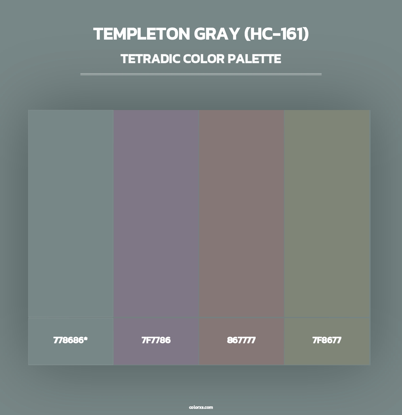 Templeton Gray (HC-161) - Tetradic Color Palette