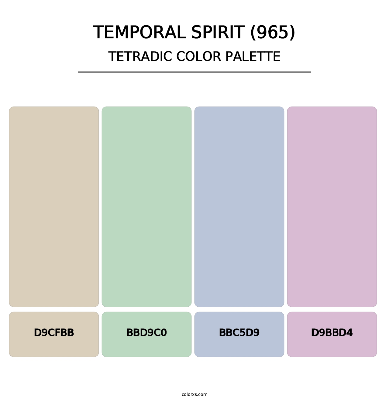 Temporal Spirit (965) - Tetradic Color Palette