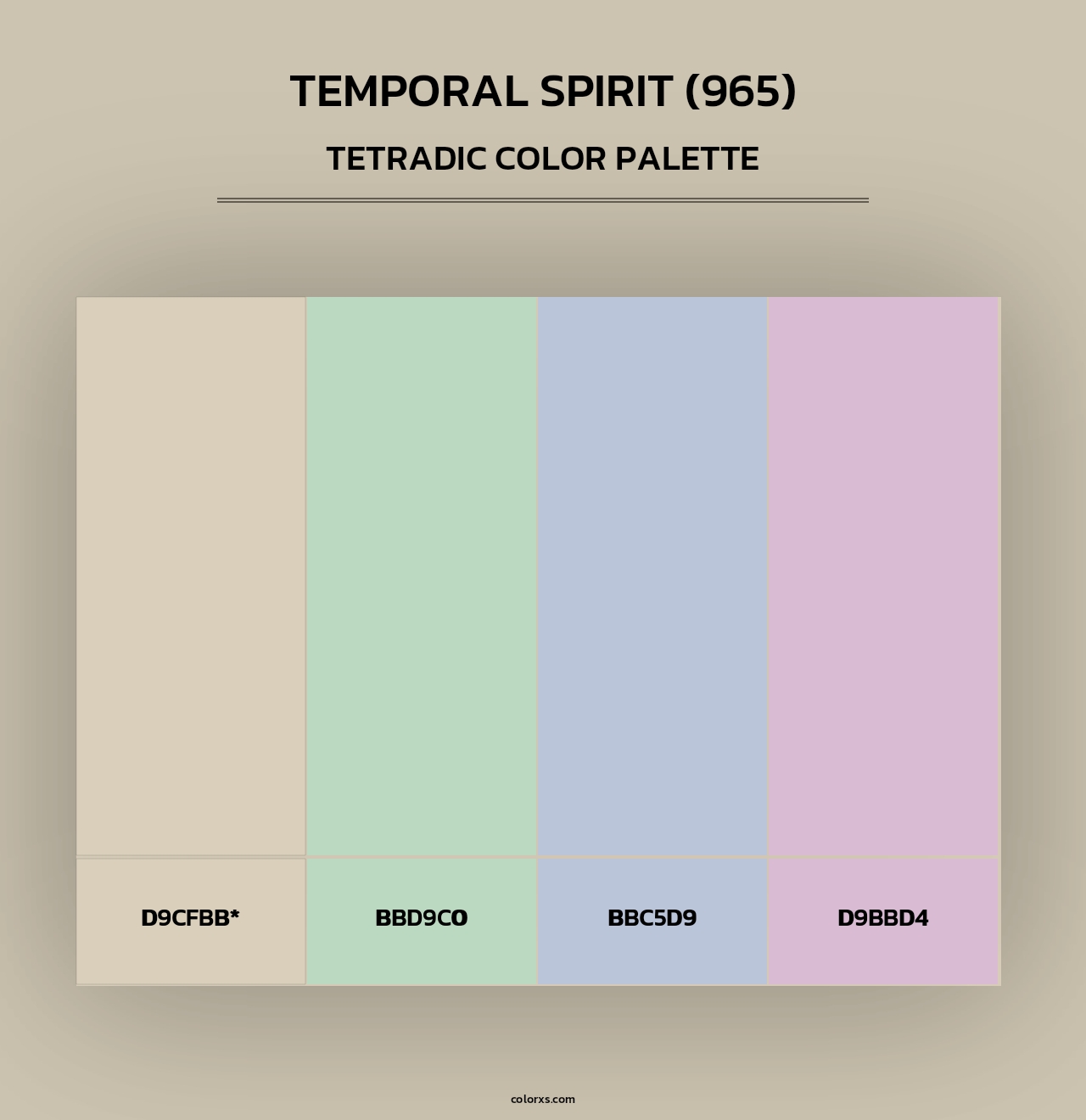 Temporal Spirit (965) - Tetradic Color Palette