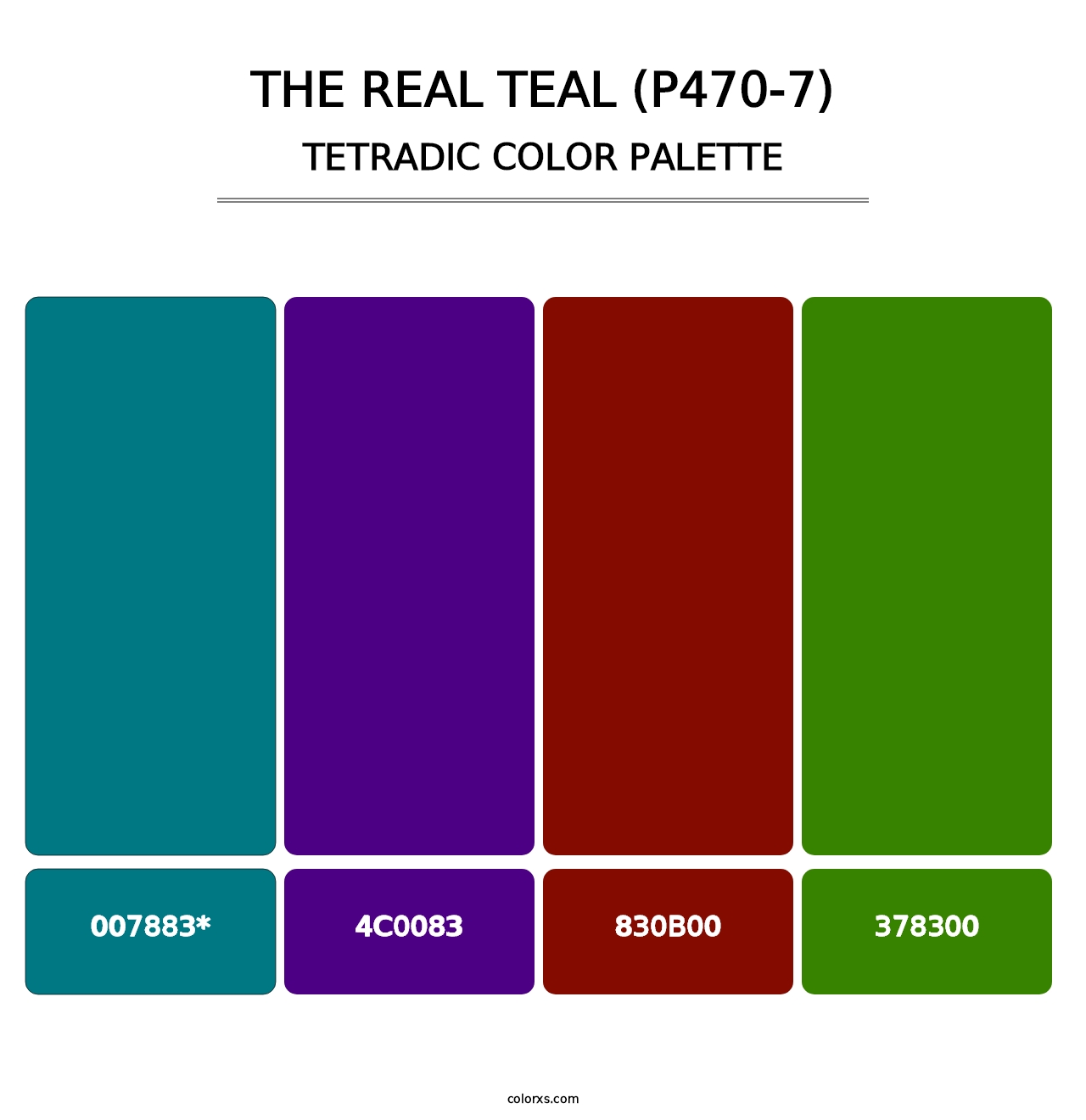 The Real Teal (P470-7) - Tetradic Color Palette