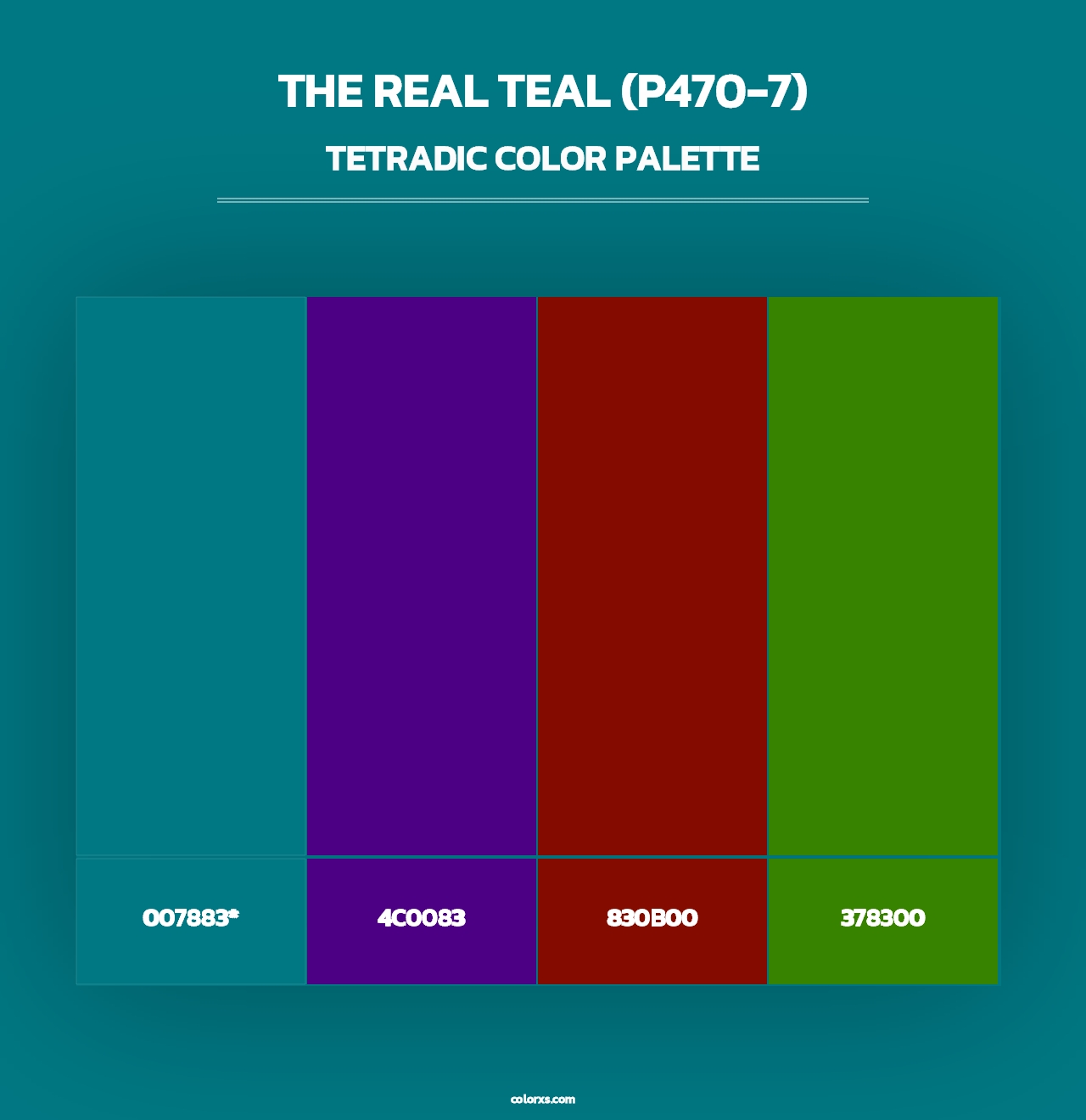 The Real Teal (P470-7) - Tetradic Color Palette