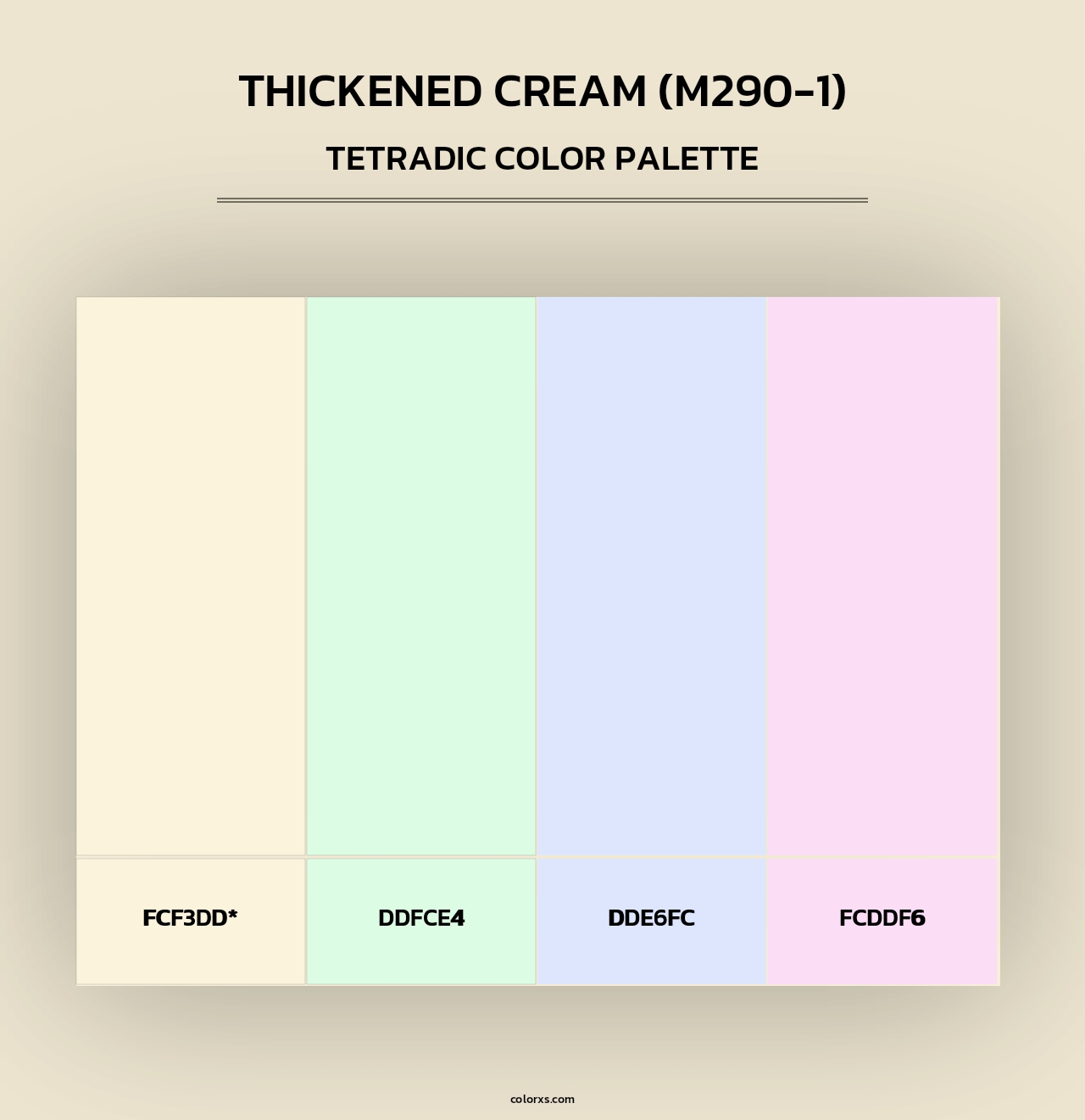 Thickened Cream (M290-1) - Tetradic Color Palette