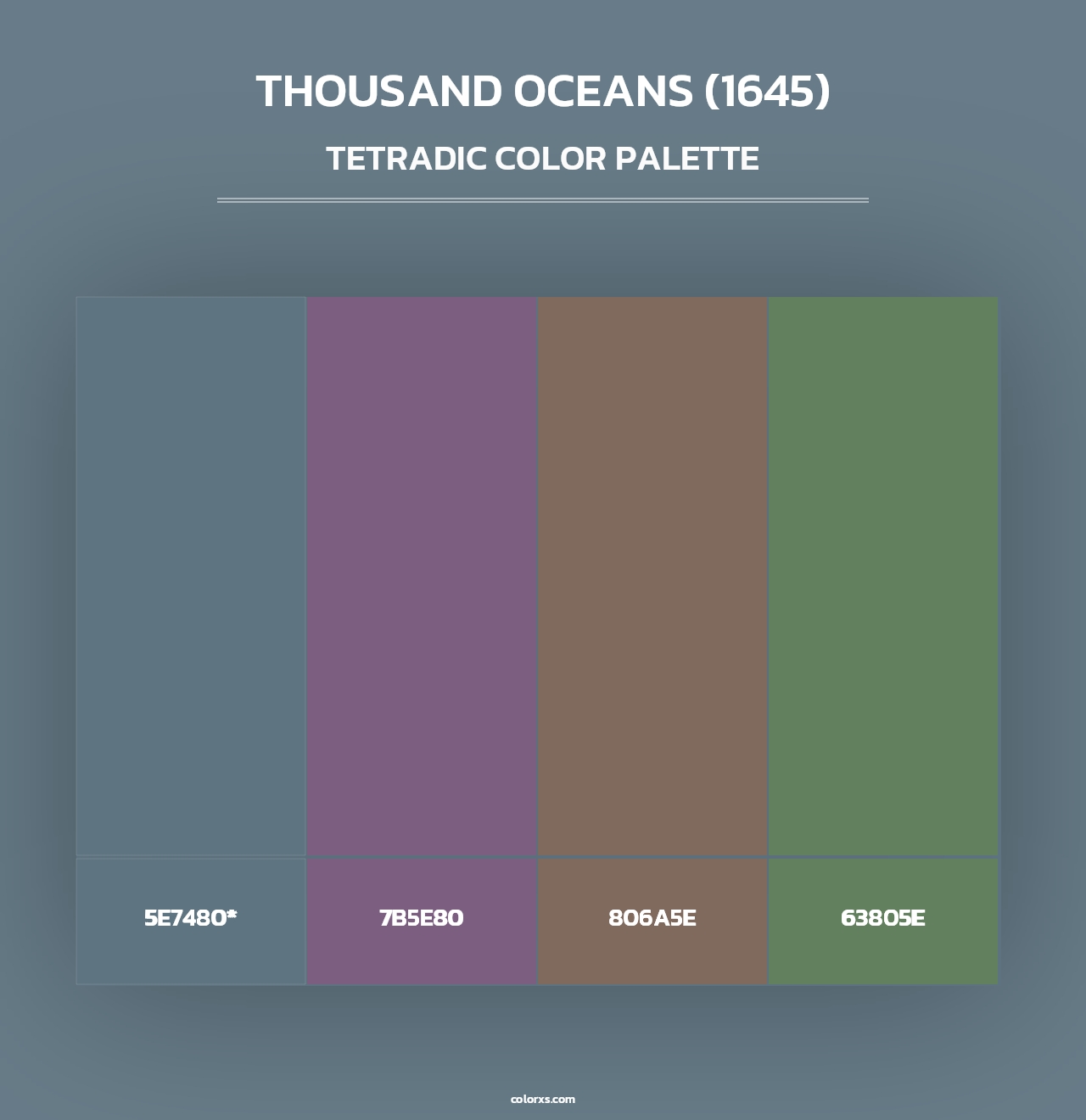Thousand Oceans (1645) - Tetradic Color Palette