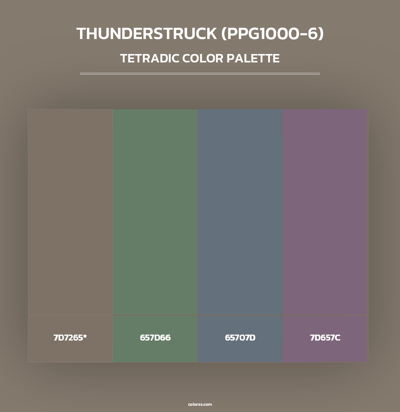 Thunderstruck (PPG1000-6) - Tetradic Color Palette