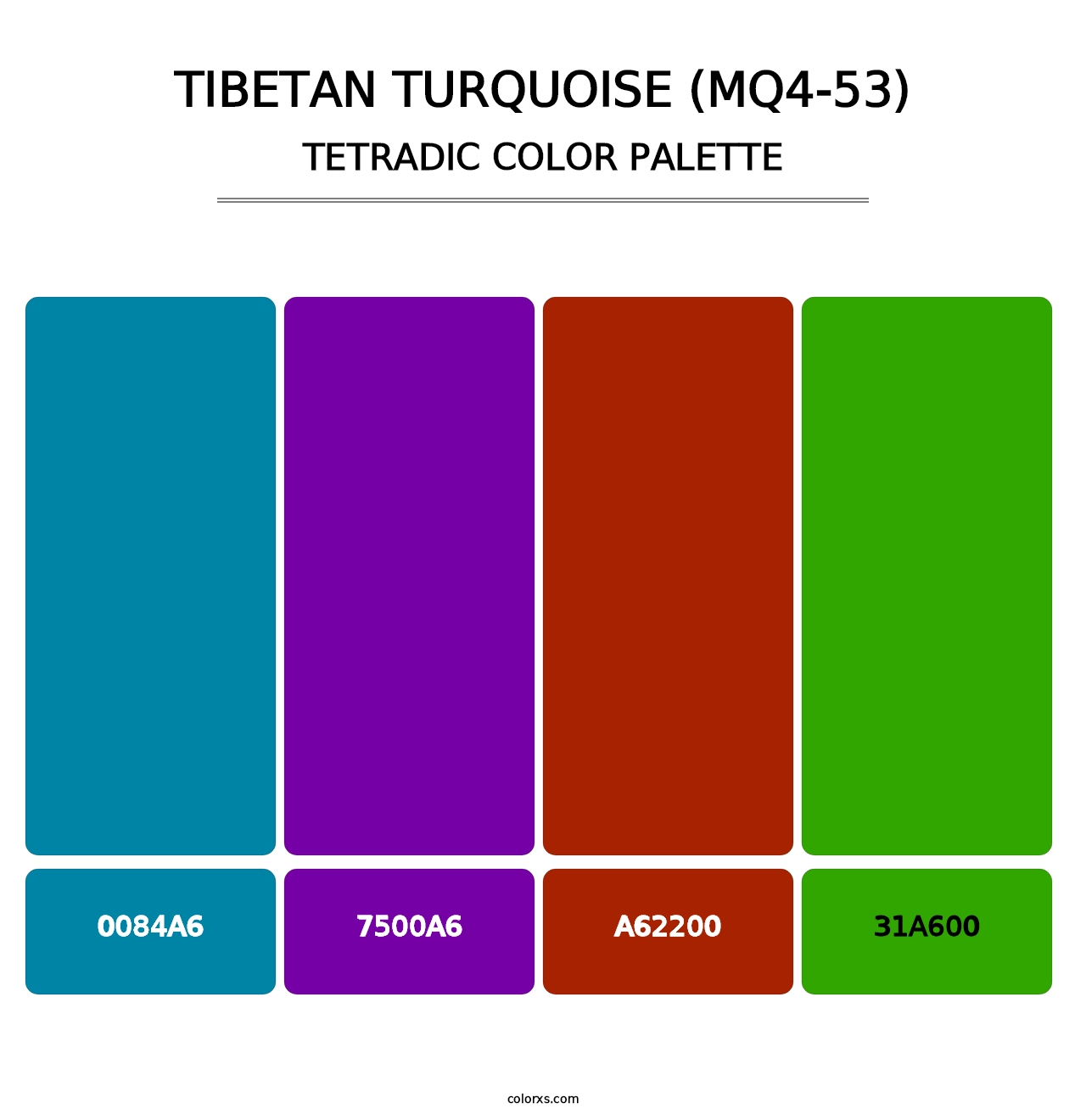 Tibetan Turquoise (MQ4-53) - Tetradic Color Palette