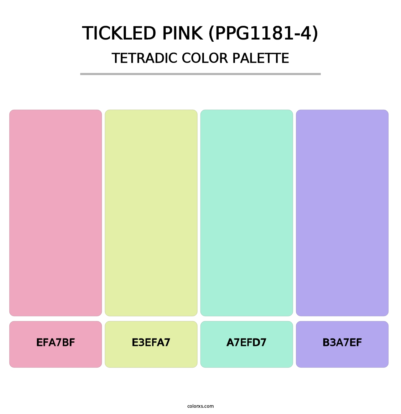 Tickled Pink (PPG1181-4) - Tetradic Color Palette