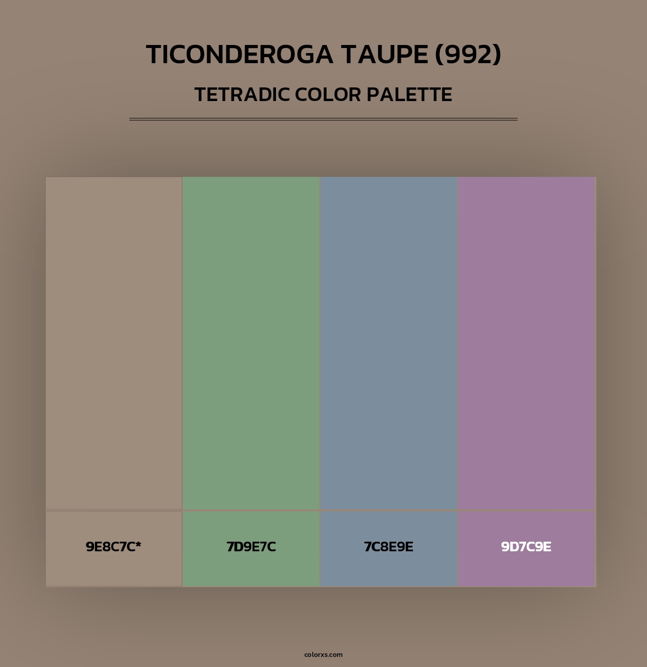 Ticonderoga Taupe (992) - Tetradic Color Palette