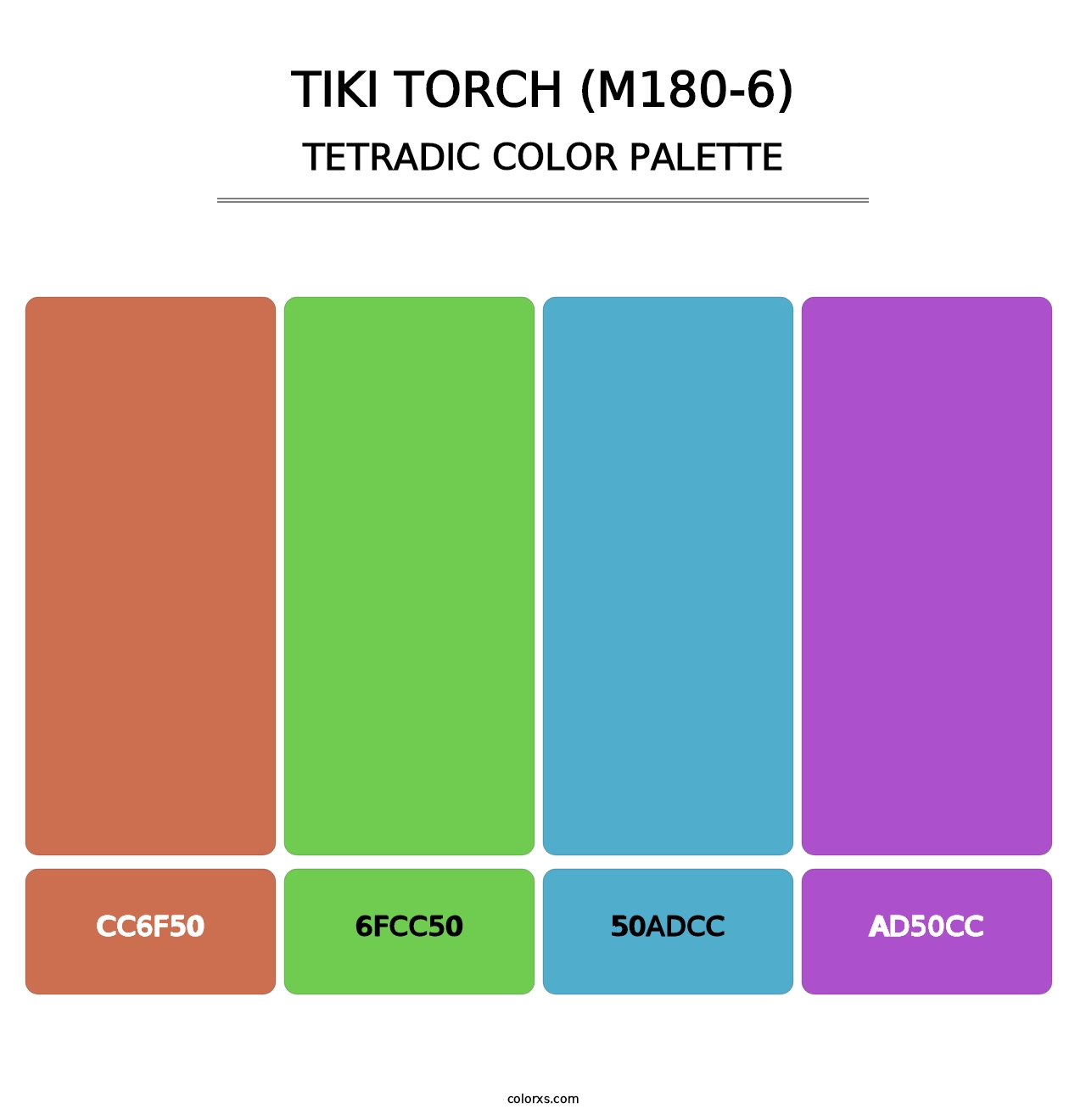 Tiki Torch (M180-6) - Tetradic Color Palette