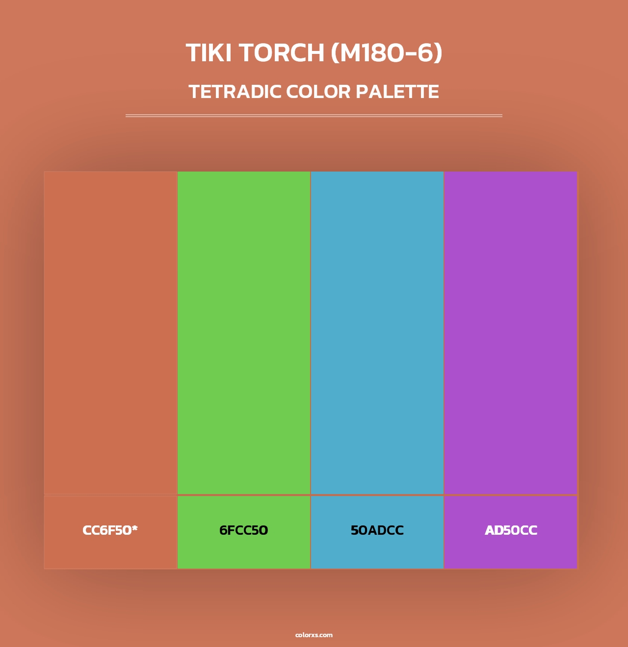 Tiki Torch (M180-6) - Tetradic Color Palette