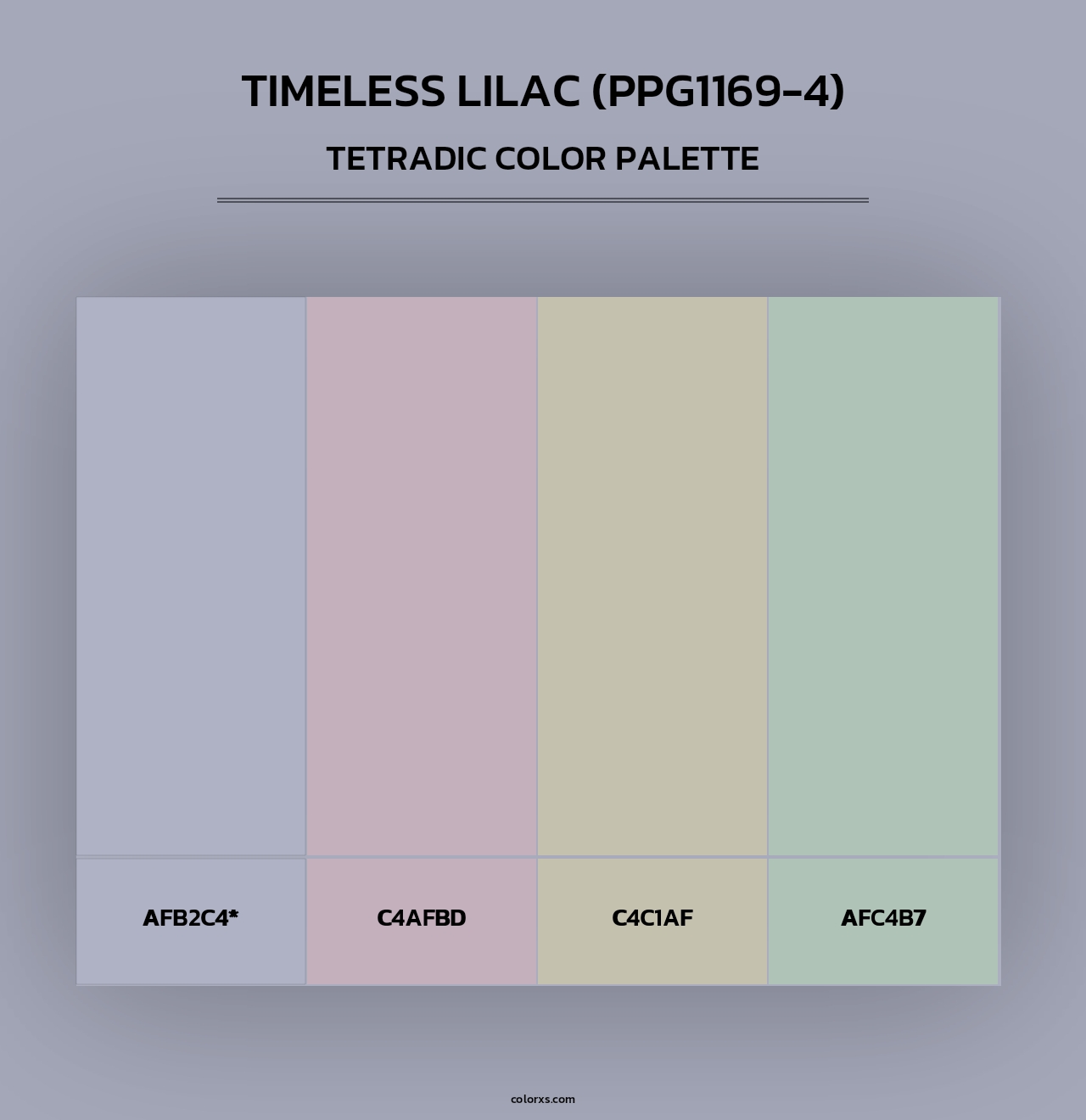 Timeless Lilac (PPG1169-4) - Tetradic Color Palette
