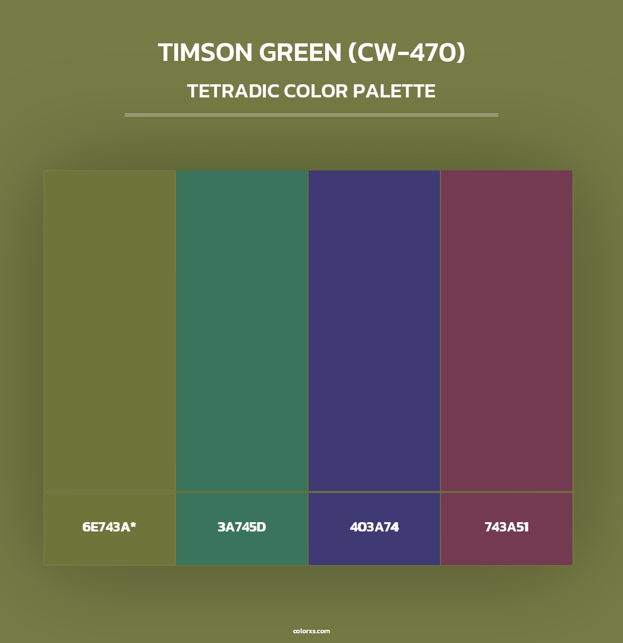 Timson Green (CW-470) - Tetradic Color Palette