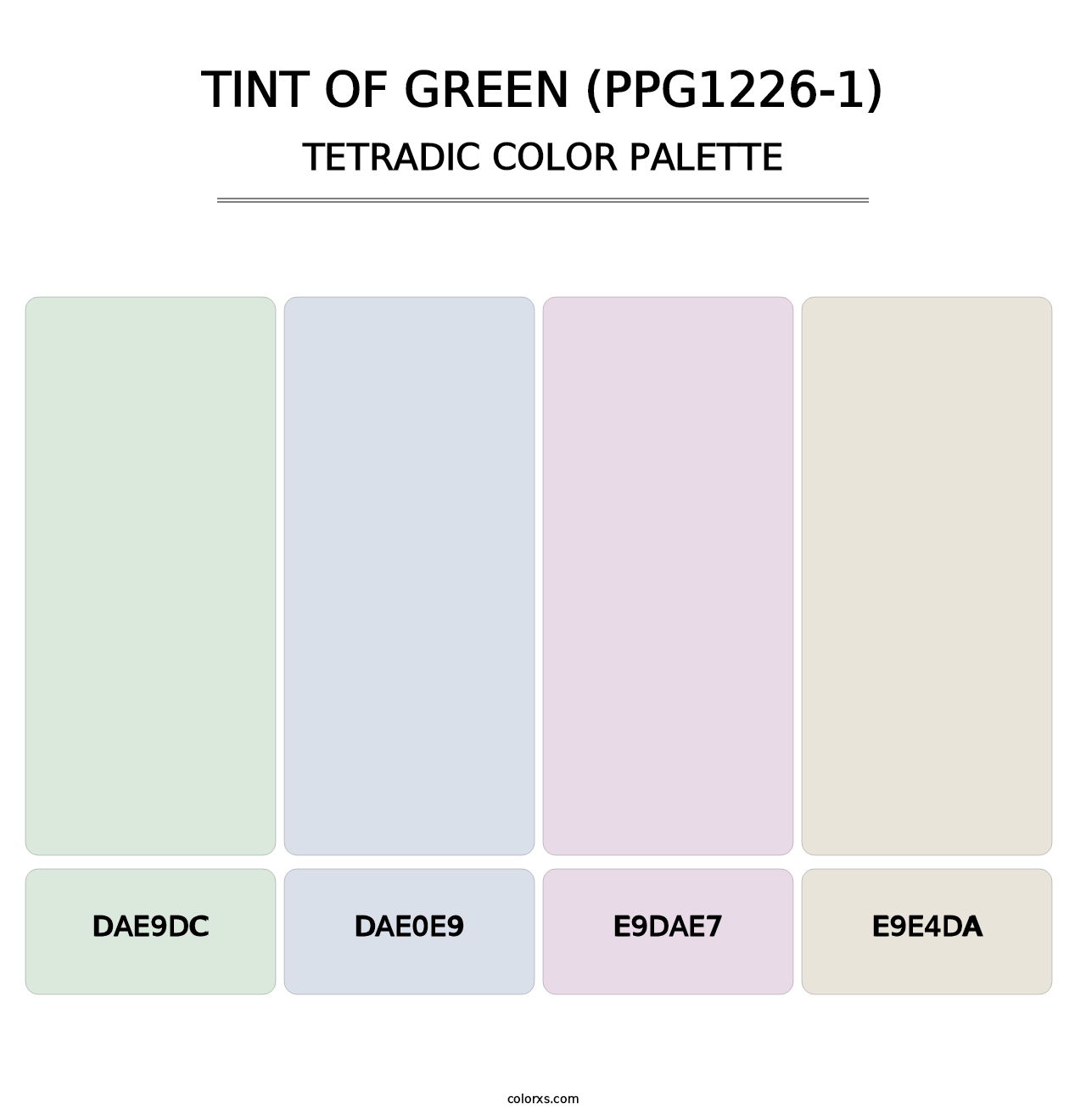 Tint Of Green (PPG1226-1) - Tetradic Color Palette