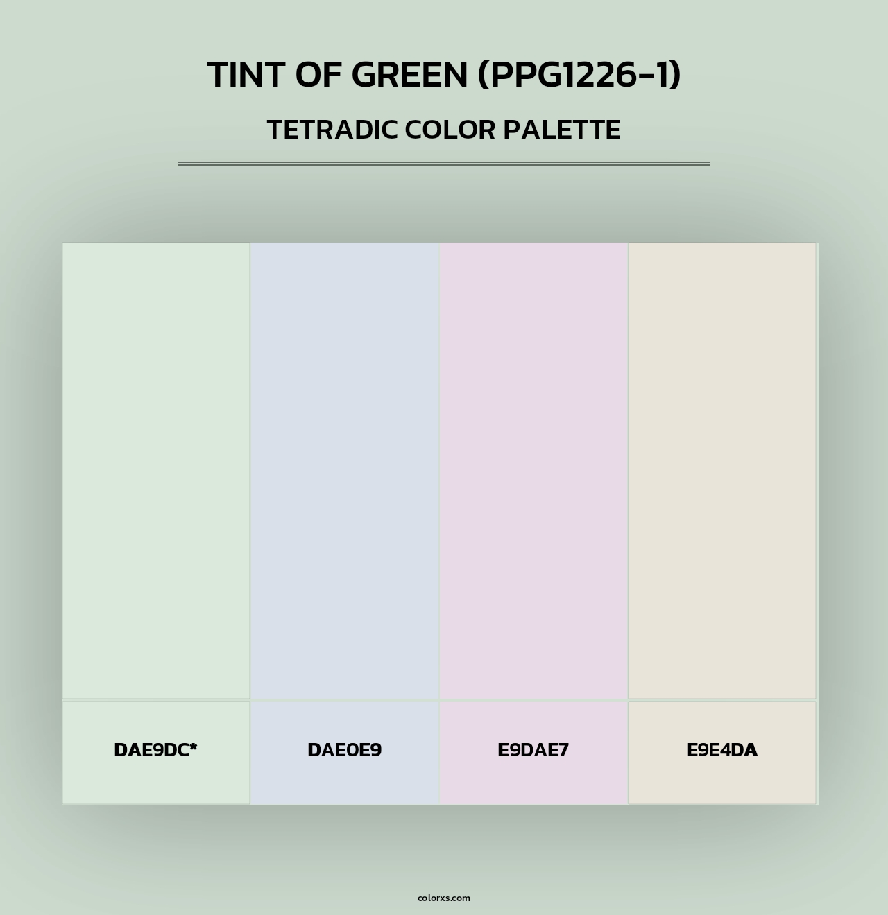 Tint Of Green (PPG1226-1) - Tetradic Color Palette