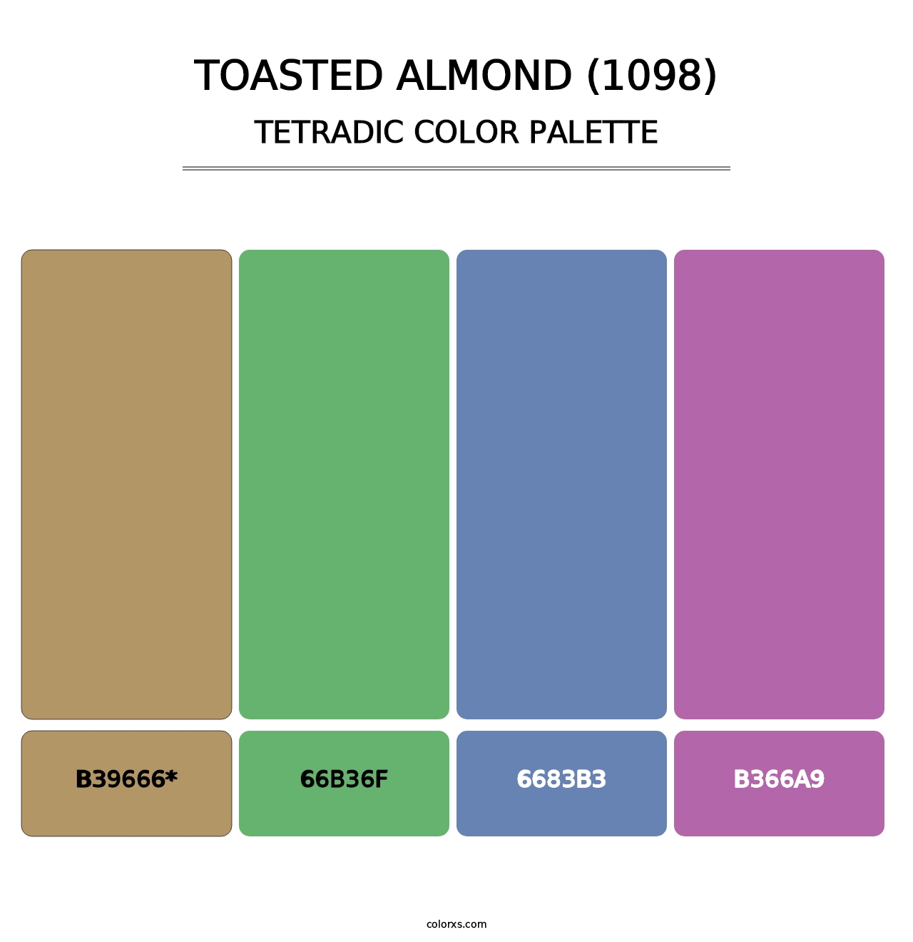 Toasted Almond (1098) - Tetradic Color Palette