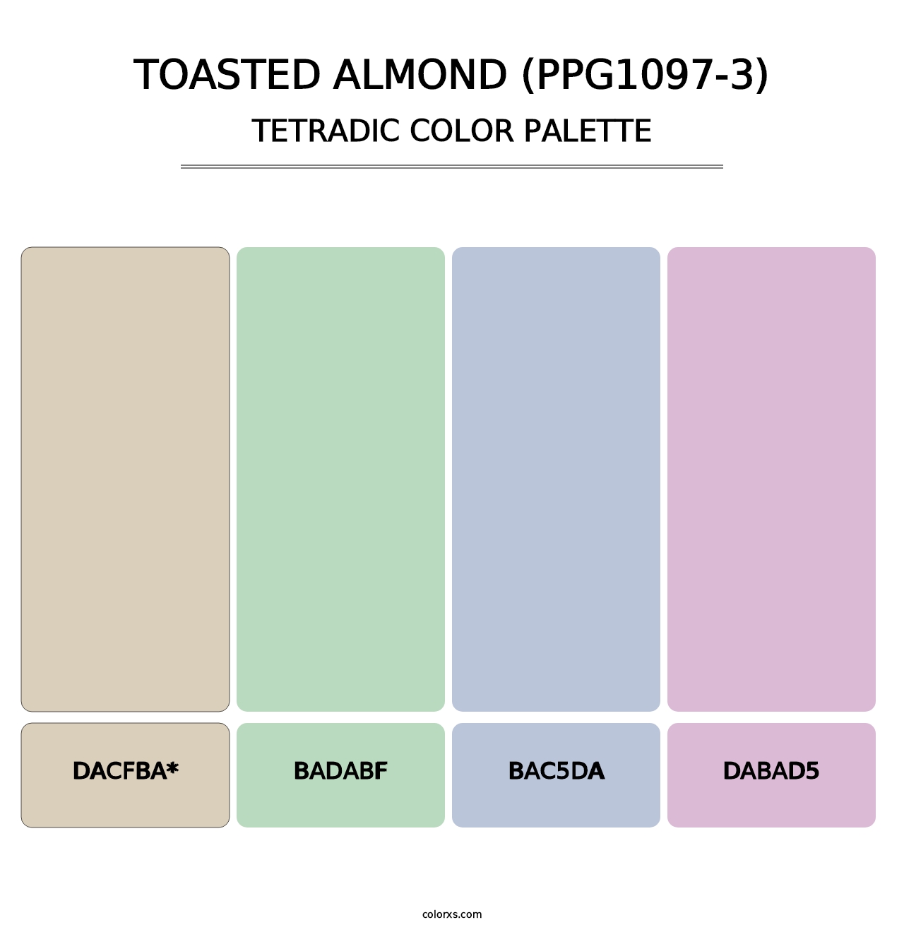 Toasted Almond (PPG1097-3) - Tetradic Color Palette
