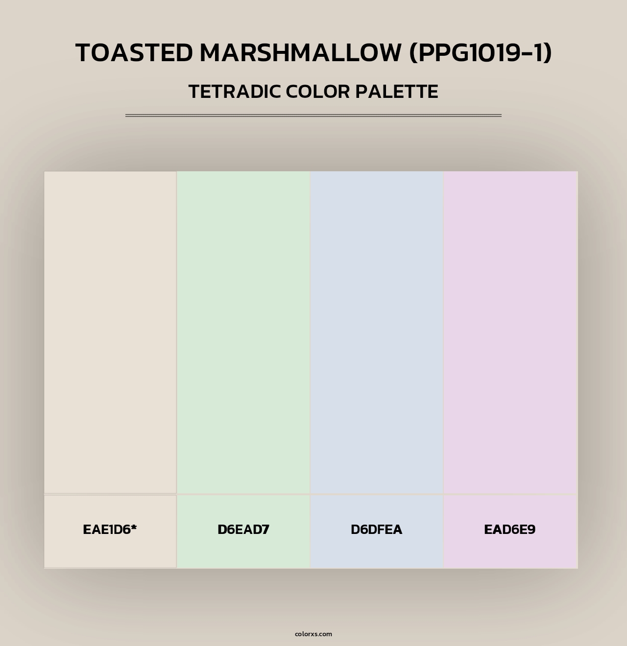 Toasted Marshmallow (PPG1019-1) - Tetradic Color Palette