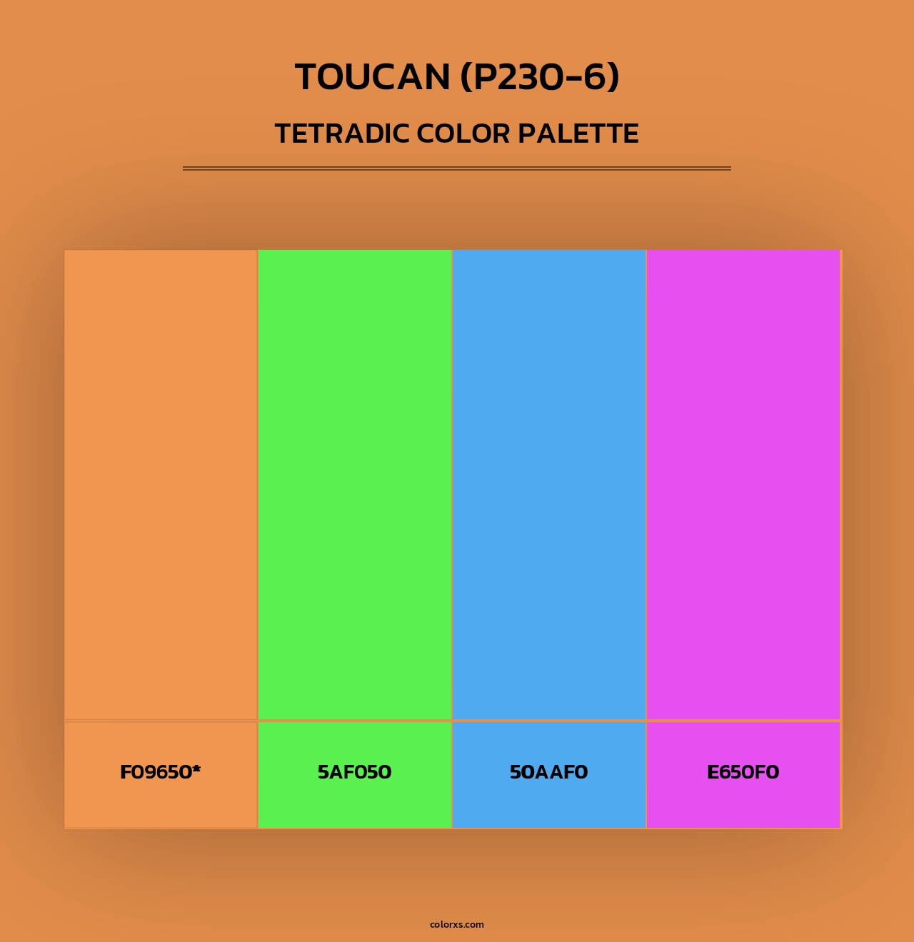 Toucan (P230-6) - Tetradic Color Palette