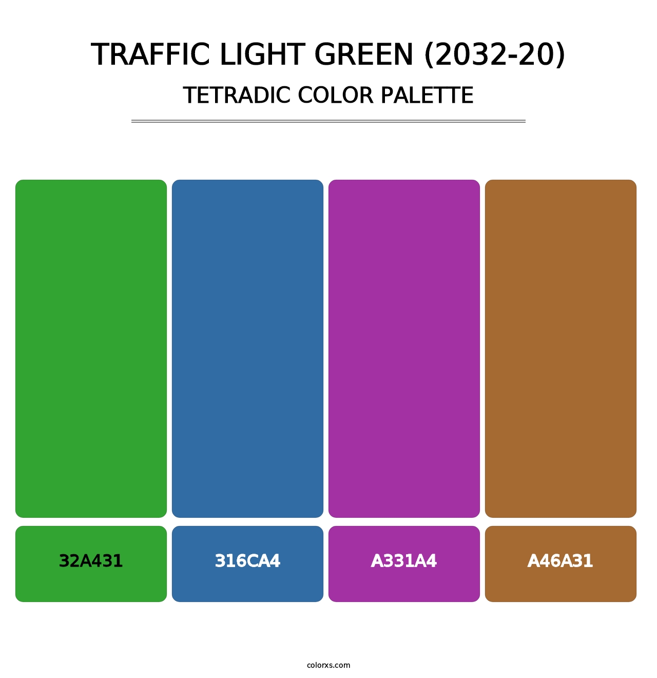 Traffic Light Green (2032-20) - Tetradic Color Palette