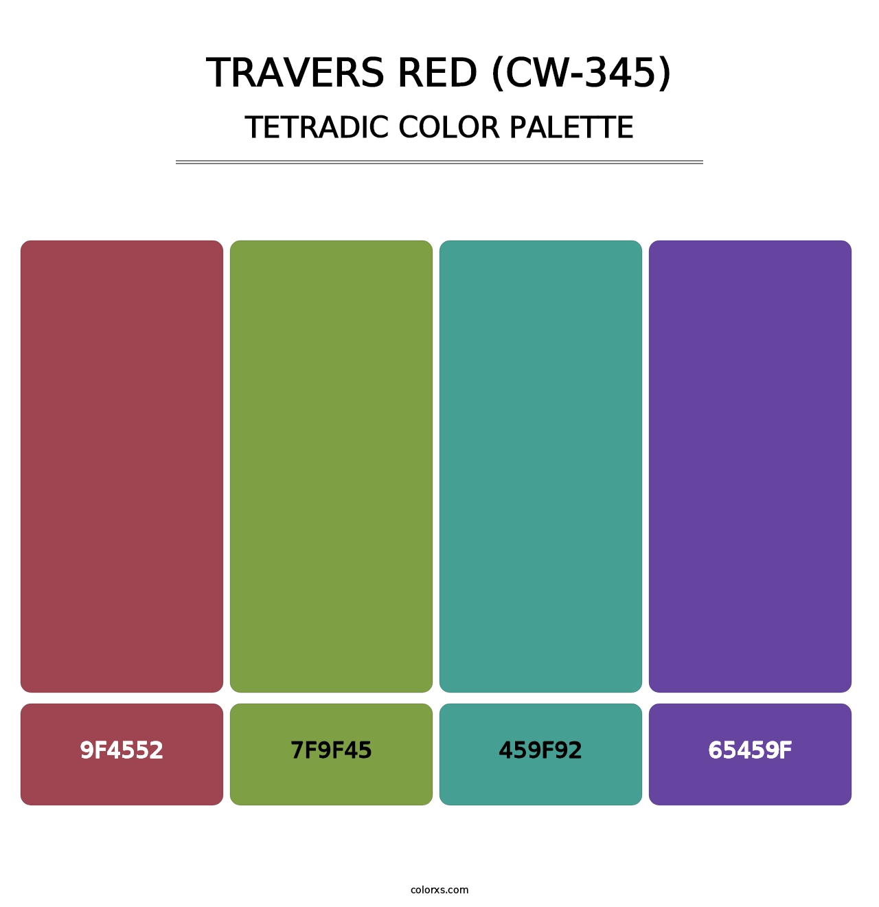 Travers Red (CW-345) - Tetradic Color Palette