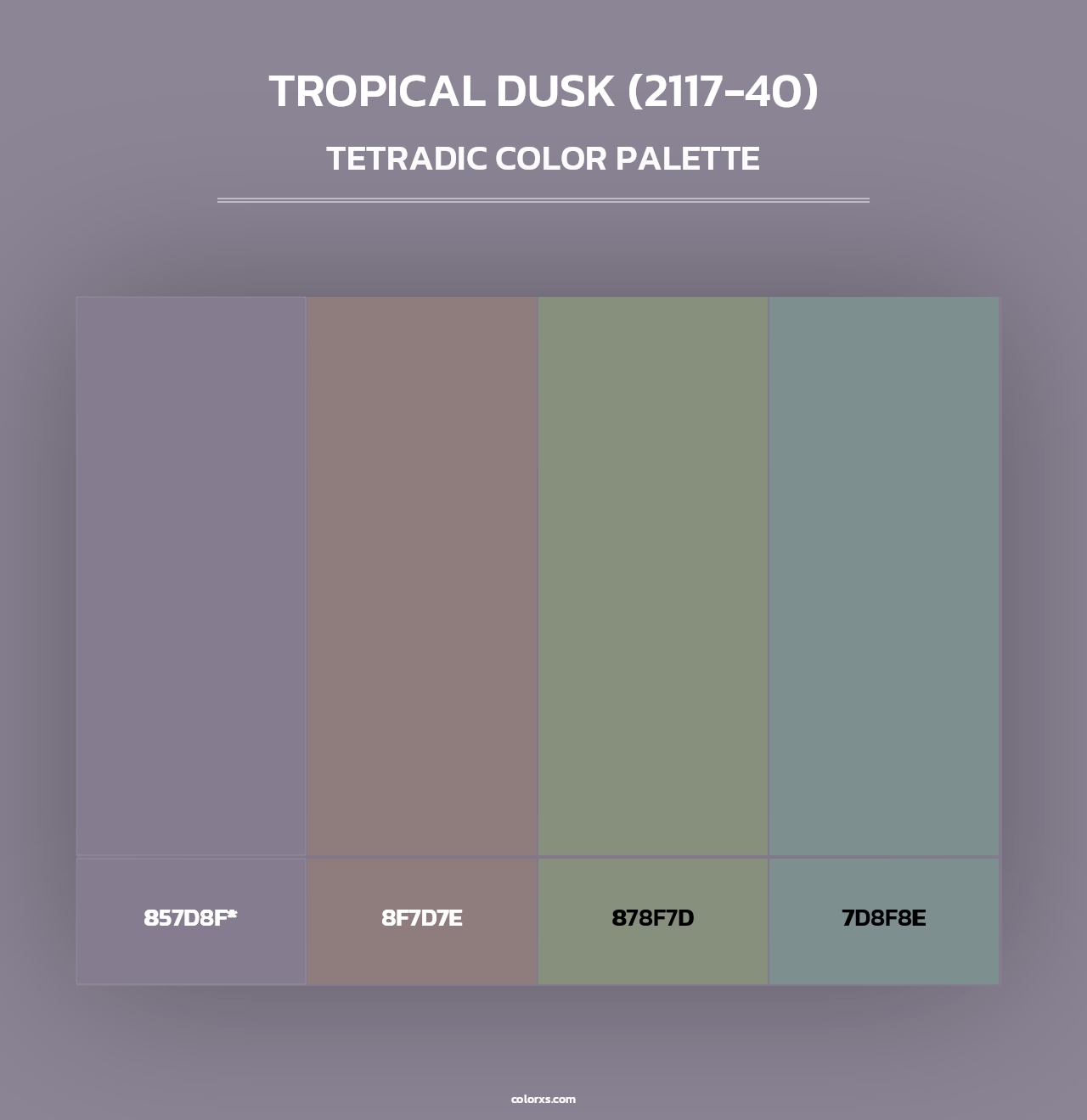 Tropical Dusk (2117-40) - Tetradic Color Palette