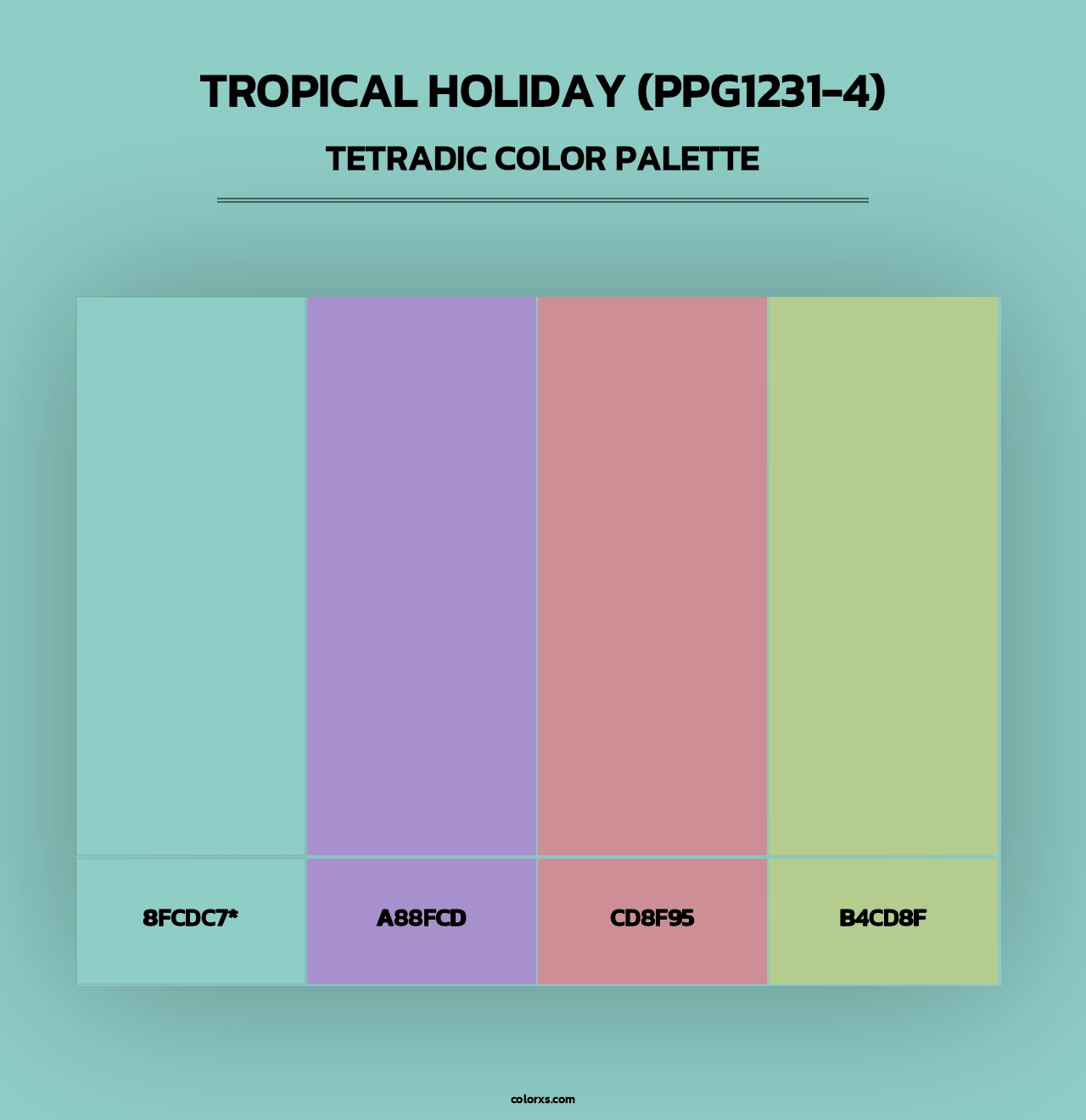 Tropical Holiday (PPG1231-4) - Tetradic Color Palette