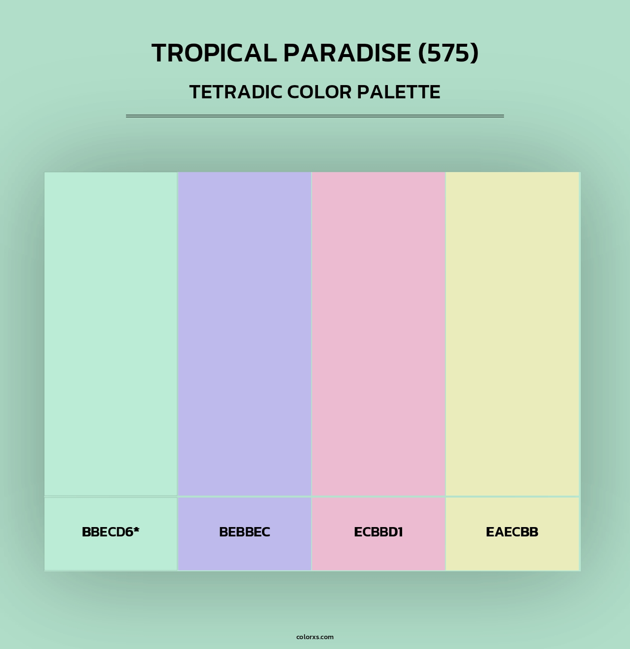 Tropical Paradise (575) - Tetradic Color Palette