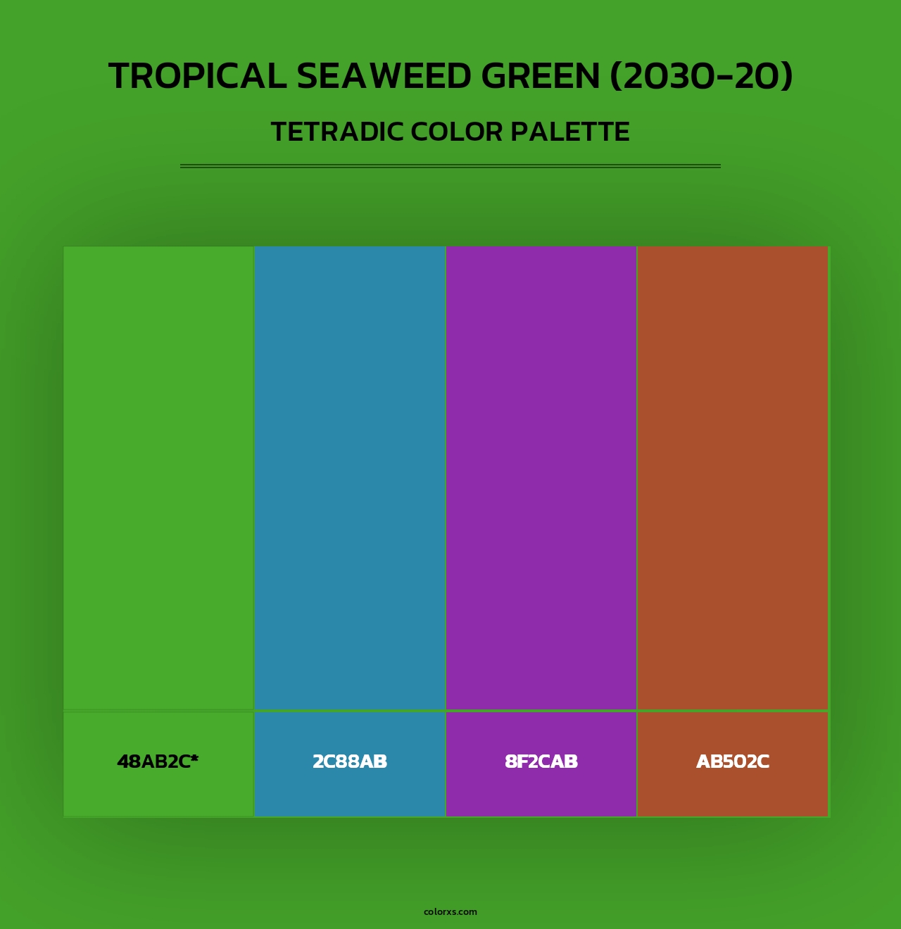 Tropical Seaweed Green (2030-20) - Tetradic Color Palette