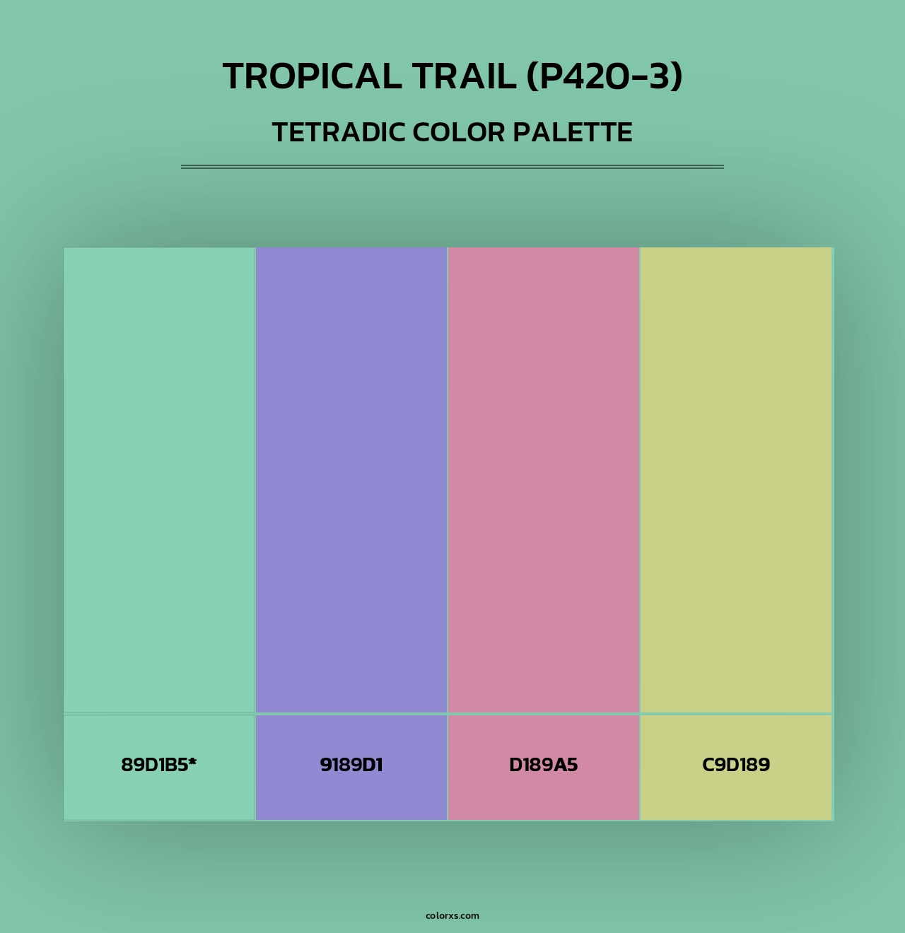 Tropical Trail (P420-3) - Tetradic Color Palette