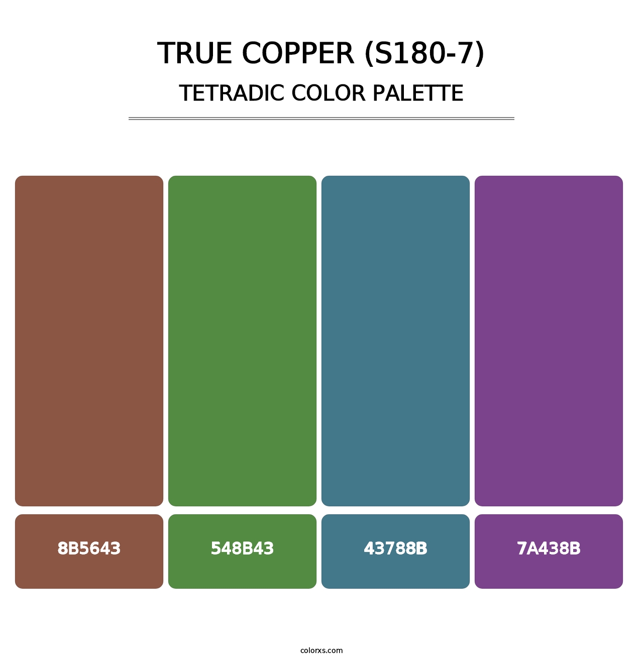 True Copper (S180-7) - Tetradic Color Palette