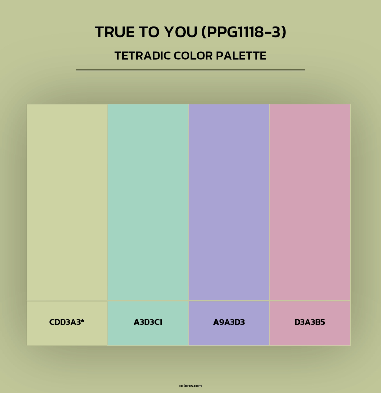 True To You (PPG1118-3) - Tetradic Color Palette