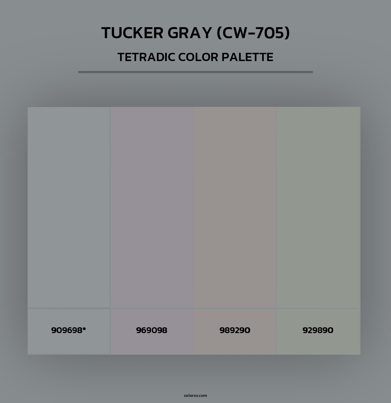 Tucker Gray (CW-705) - Tetradic Color Palette