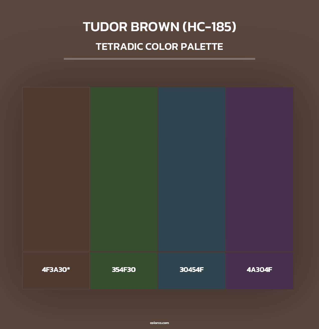 Tudor Brown (HC-185) - Tetradic Color Palette