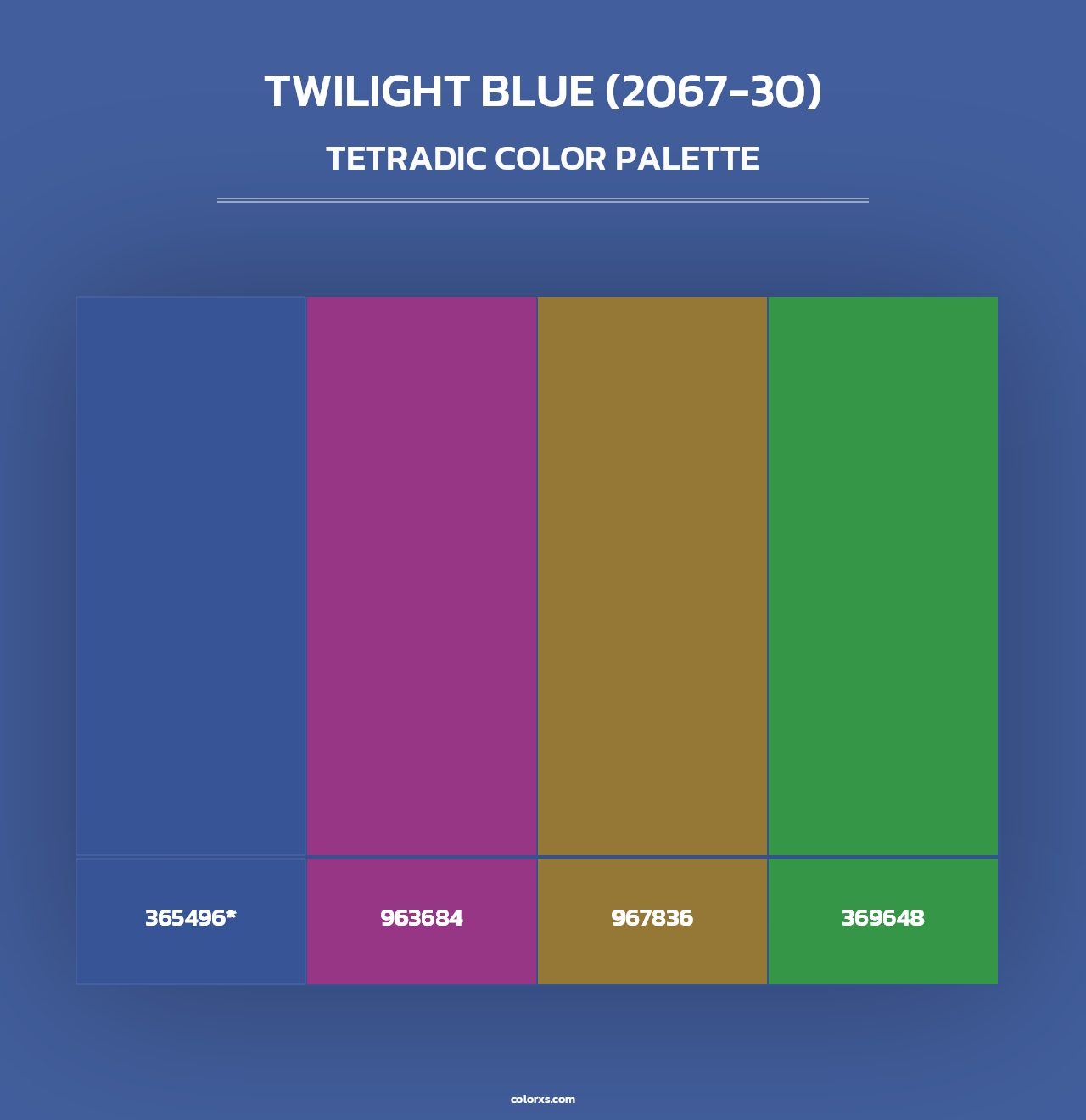 Twilight Blue (2067-30) - Tetradic Color Palette