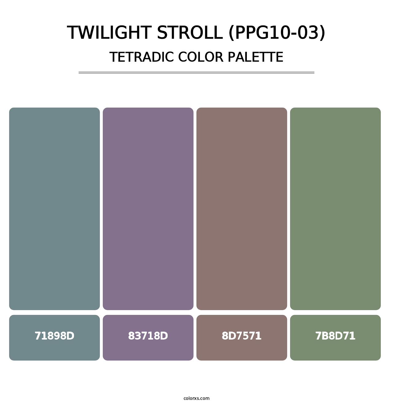 Twilight Stroll (PPG10-03) - Tetradic Color Palette