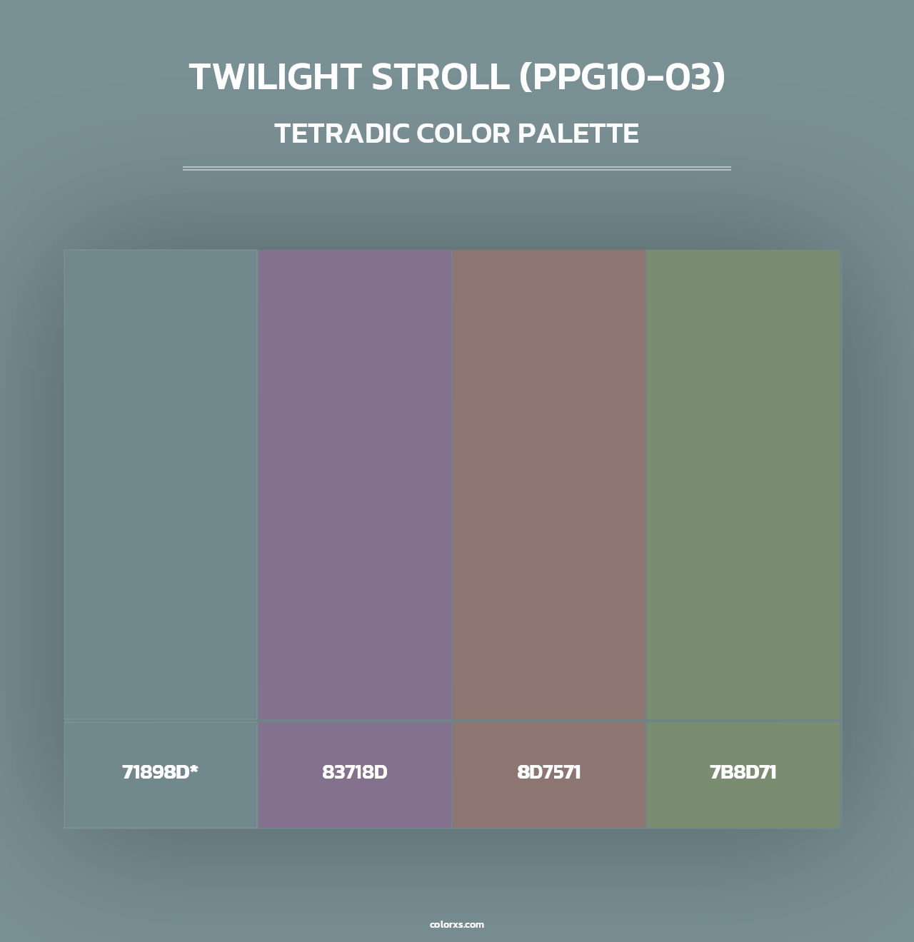 Twilight Stroll (PPG10-03) - Tetradic Color Palette