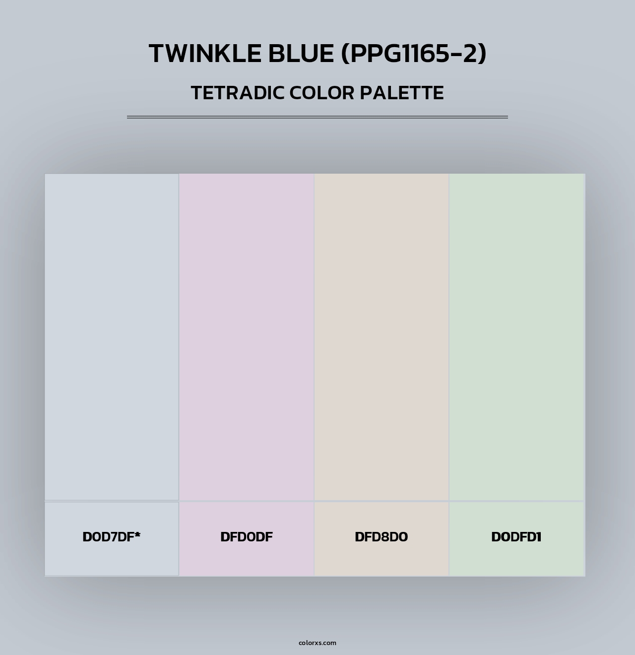 Twinkle Blue (PPG1165-2) - Tetradic Color Palette