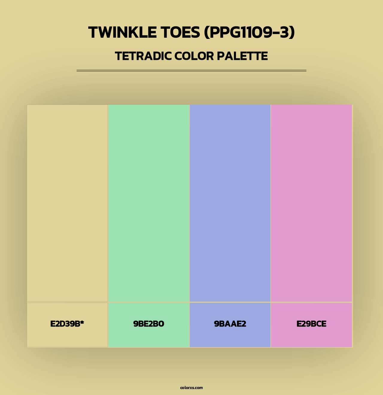 Twinkle Toes (PPG1109-3) - Tetradic Color Palette