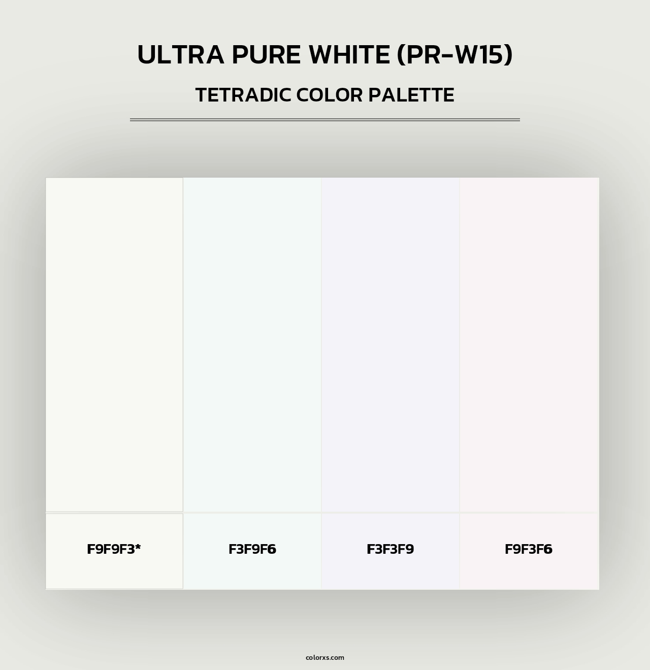 Ultra Pure White (PR-W15) - Tetradic Color Palette