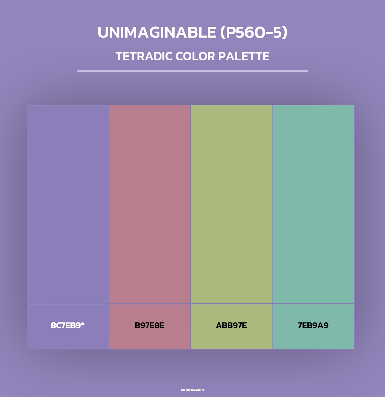 Unimaginable (P560-5) - Tetradic Color Palette