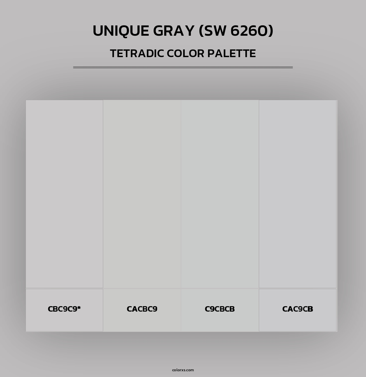 Unique Gray (SW 6260) - Tetradic Color Palette