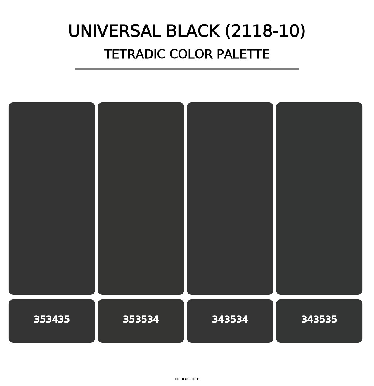 Universal Black (2118-10) - Tetradic Color Palette