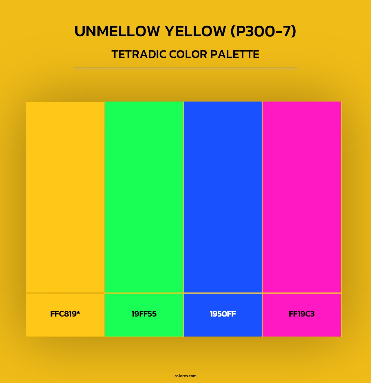 Unmellow Yellow (P300-7) - Tetradic Color Palette